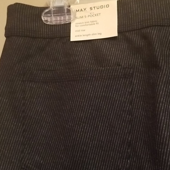 Max Studio black stripe slim pants - Picture 5 of 7